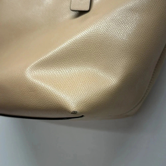 Coach Jetset Large Tote Bag Shoulder Purse Crossgrain Leather Peachy Beige Tan - Picture 9 of 12
